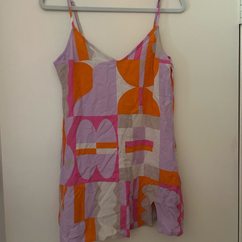 RVCA Orange and Pink Asymmetrical Camisole